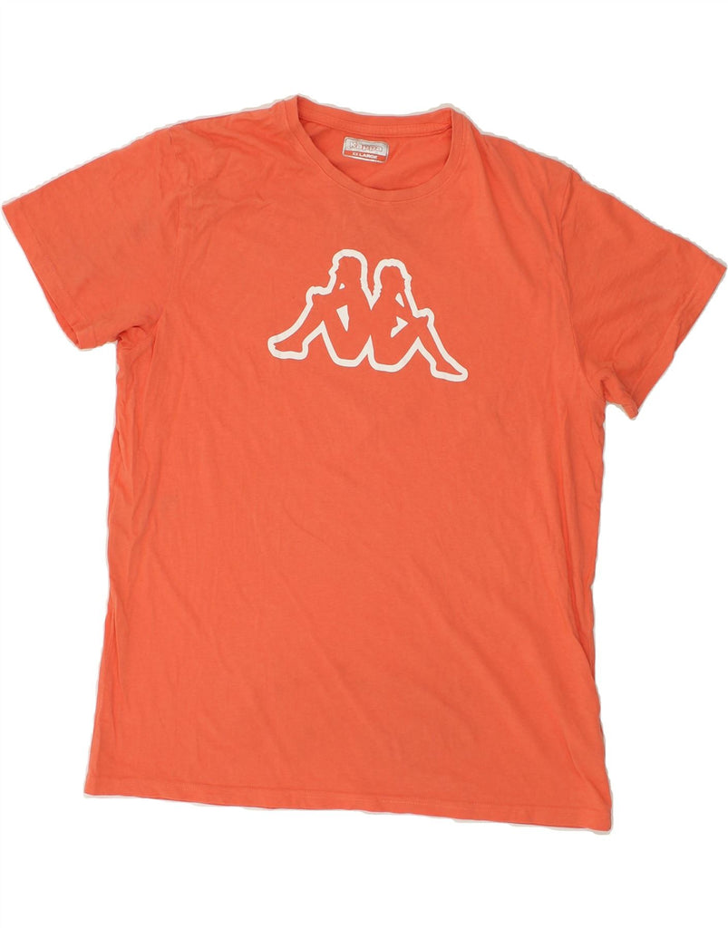 KAPPA Womens Graphic T-Shirt Top UK 20 2XL Orange Cotton | Vintage Kappa | Thrift | Second-Hand Kappa | Used Clothing | Messina Hembry 