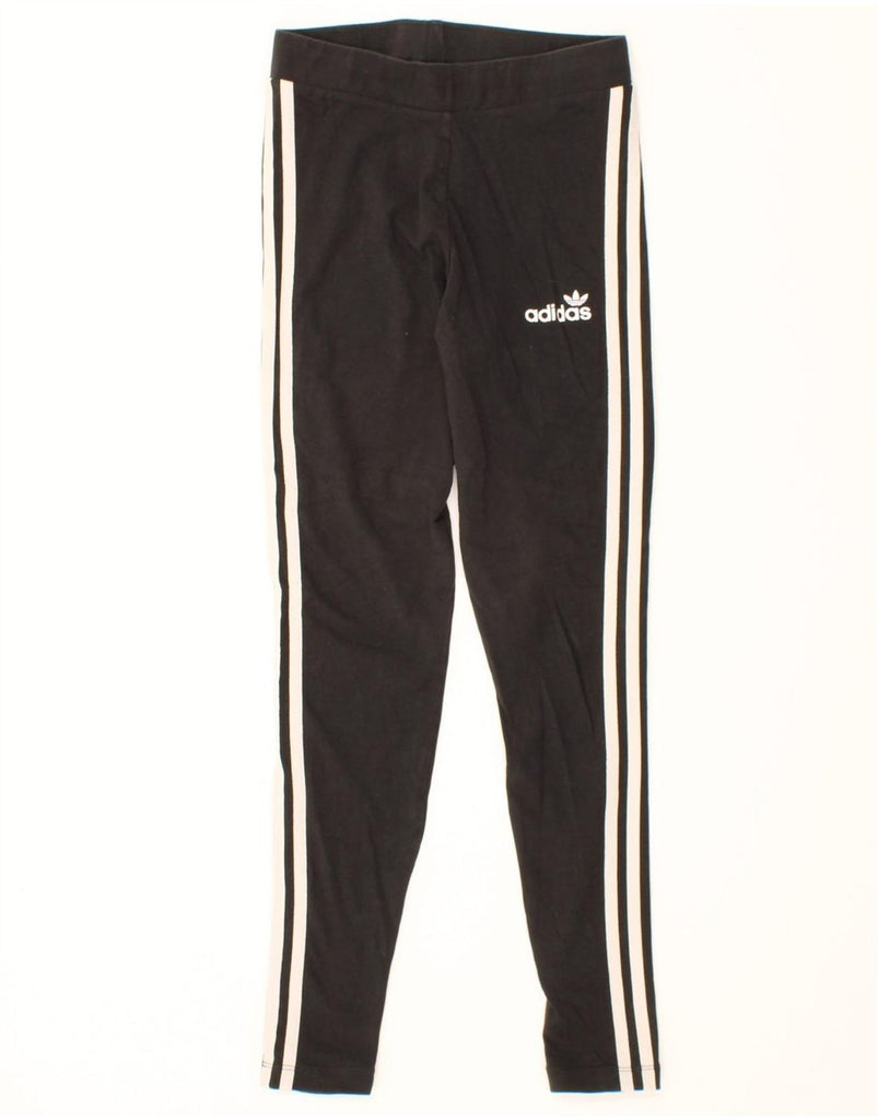 ADIDAS Womens Leggings UK 10 Small Black Cotton Vintage Adidas and Second-Hand Adidas from Messina Hembry 