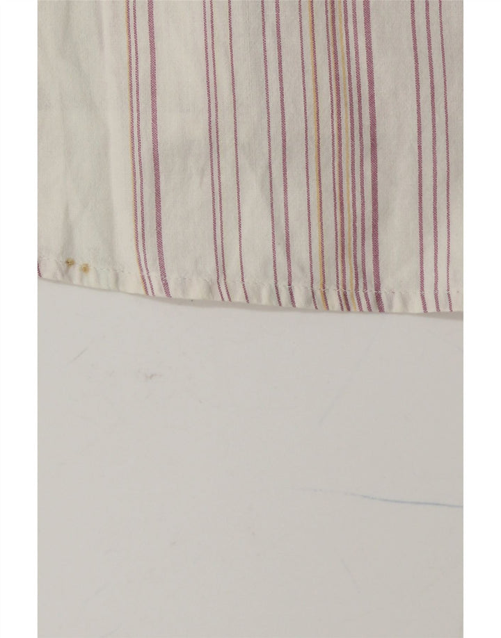 KAPPA Mens Short Sleeve Shirt Medium White Striped Cotton