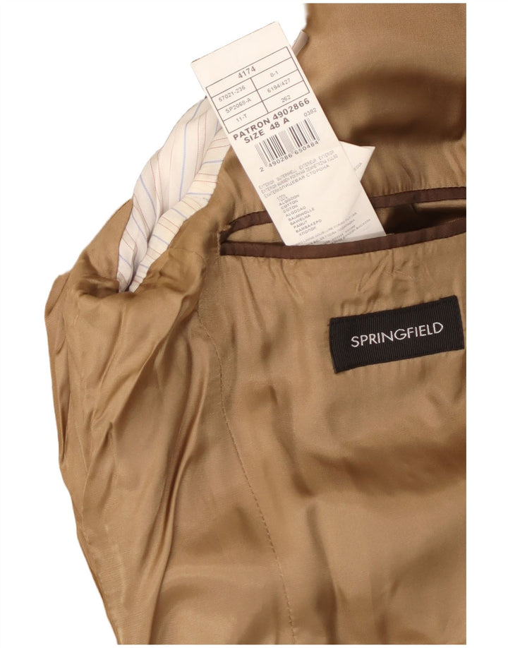 Springfield Mens 3 Button Corduroy Blazer Jacket IT 48 Medium Beige Cotton