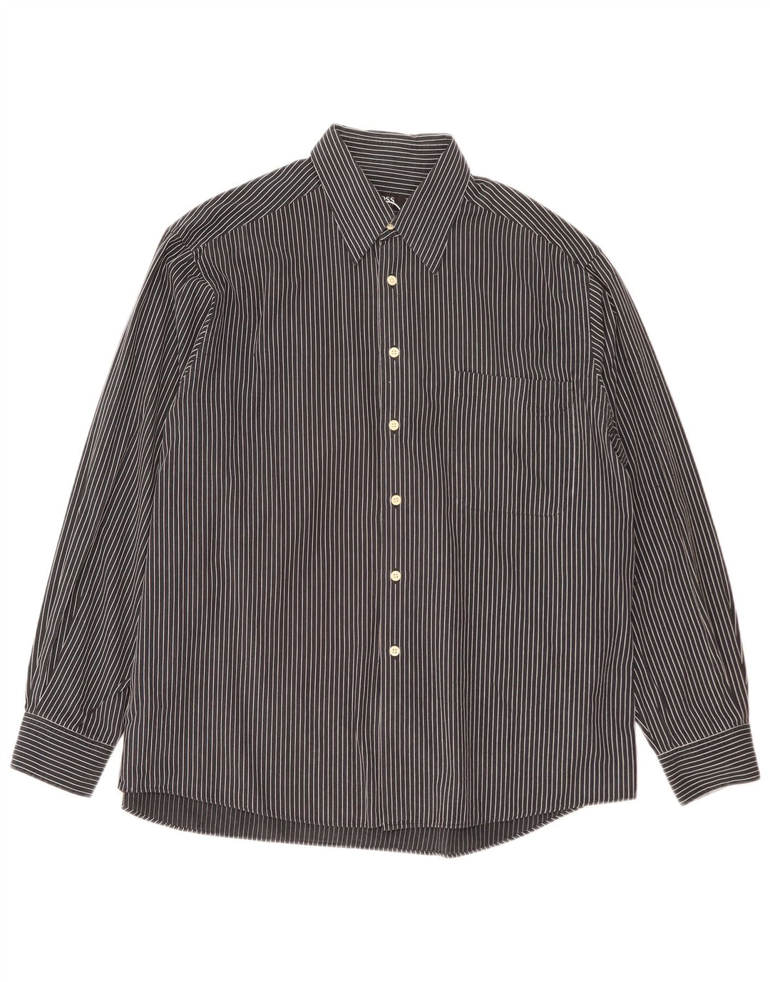 Hugo Boss Mens Shirt XL Navy Blue Striped