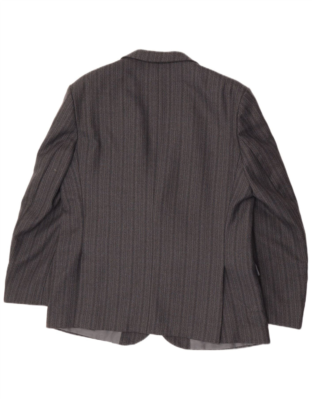 Vintage Mens 2 Button Blazer Jacket UK 44 2XL Grey Striped Terylene