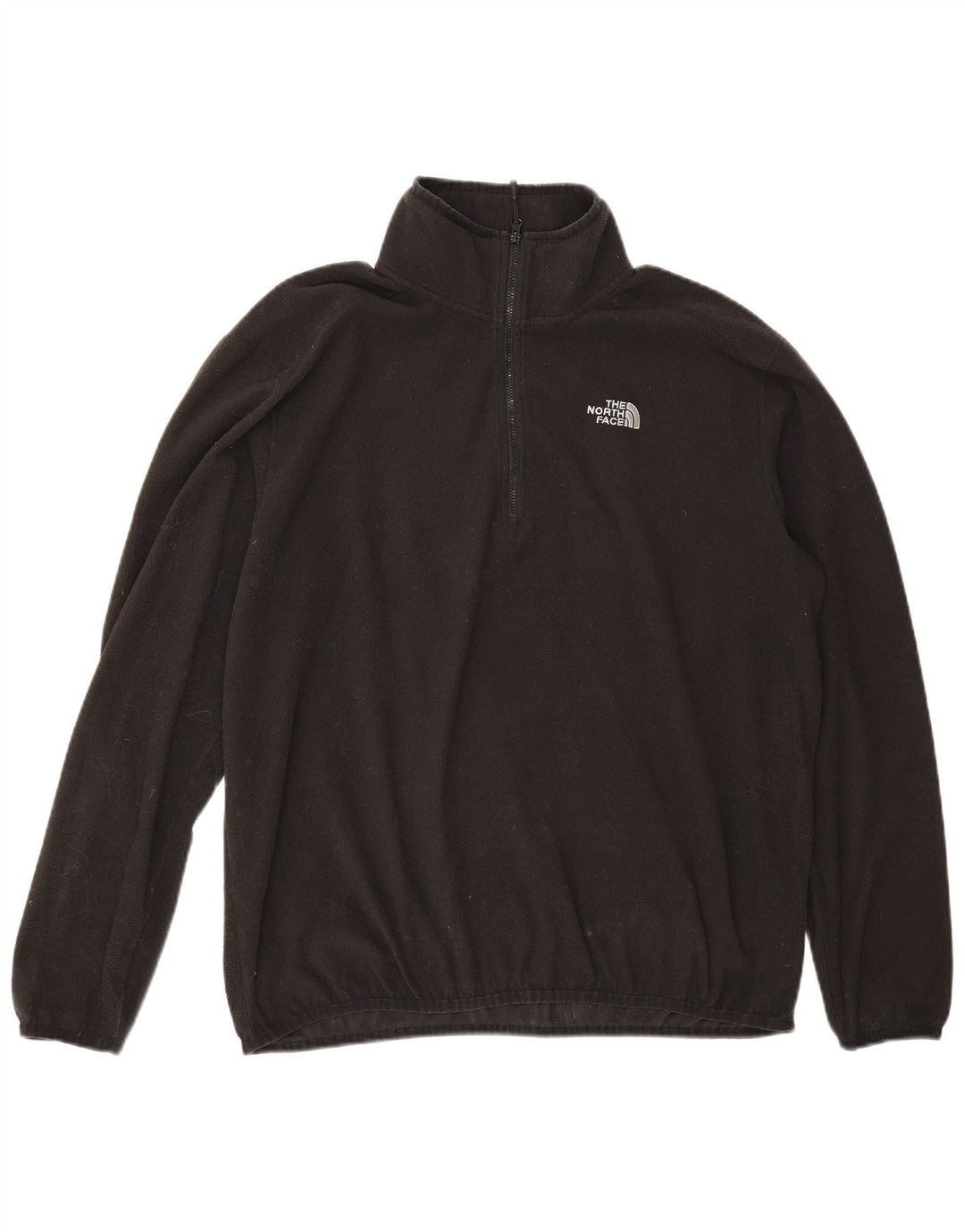 The North Face Mens Zip Neck Fleece Jumper Large Black Polyester