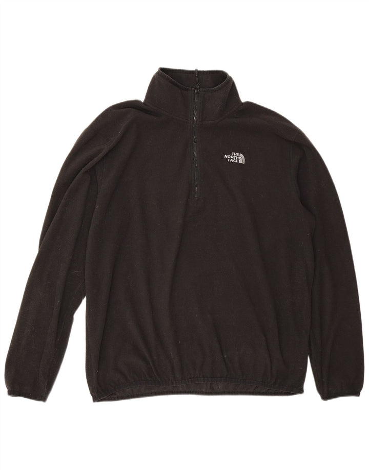 The North Face Mens Zip Neck Fleece Jumper Large Black Polyester