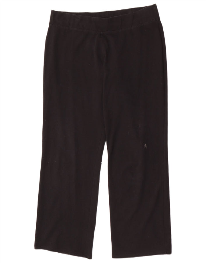 Marks & Spencer Womens Tracksuit Trousers UK 16 Large  Black Cotton