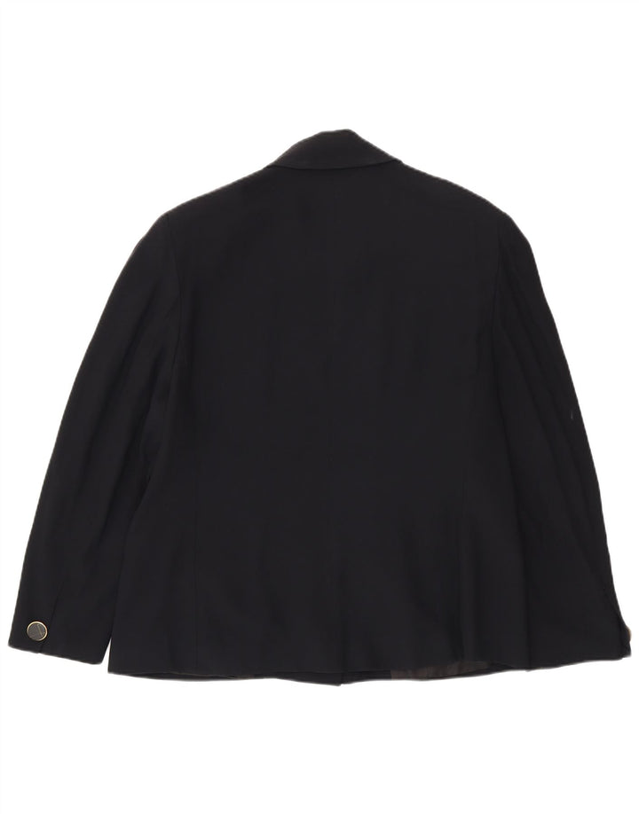 Roccobarocco Womens Double Breasted Blazer Jacket UK 18 XL Navy Blue