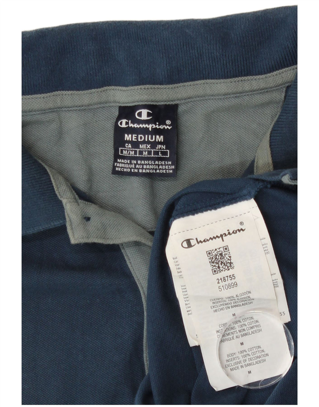 Champion Mens Polo Shirt Medium Navy Blue Cotton