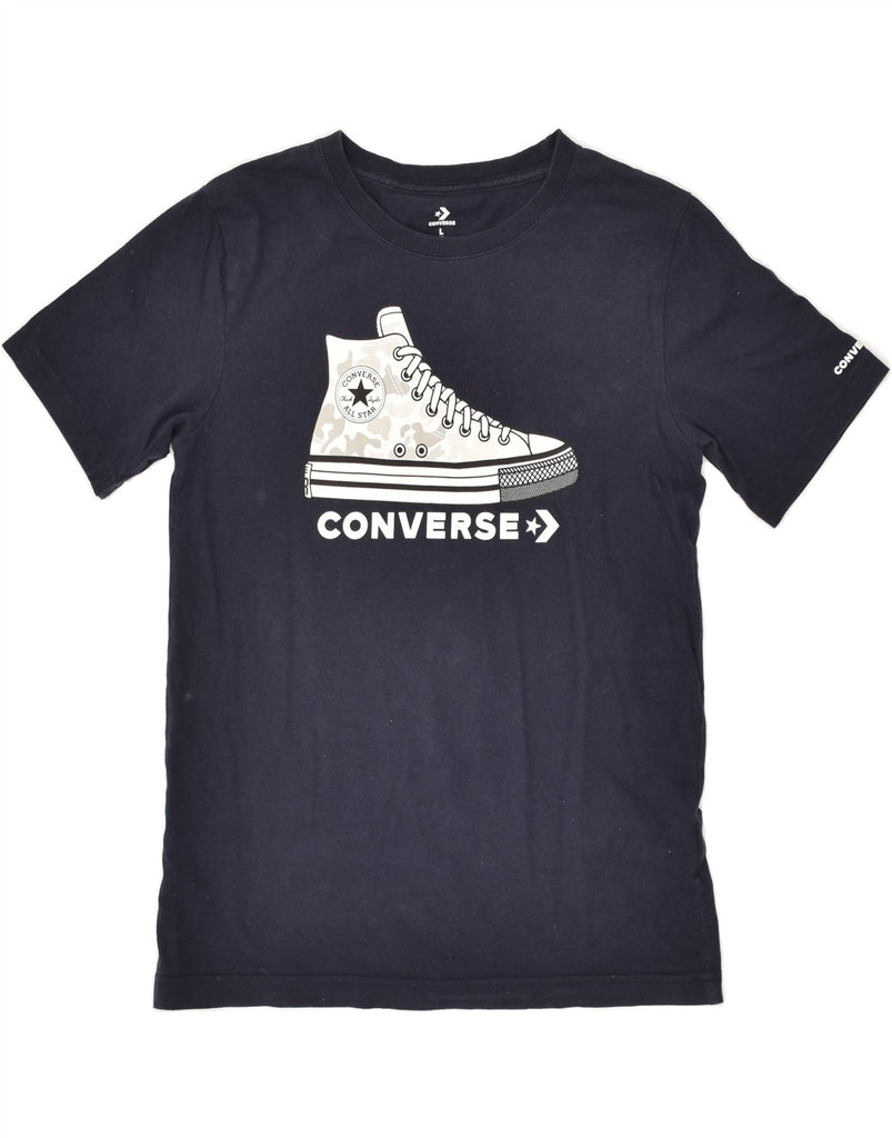 CONVERSE Boys Graphic T-Shirt Top 12-13 Years Large  Navy Blue Cotton Vintage Converse and Second-Hand Converse from Messina Hembry 