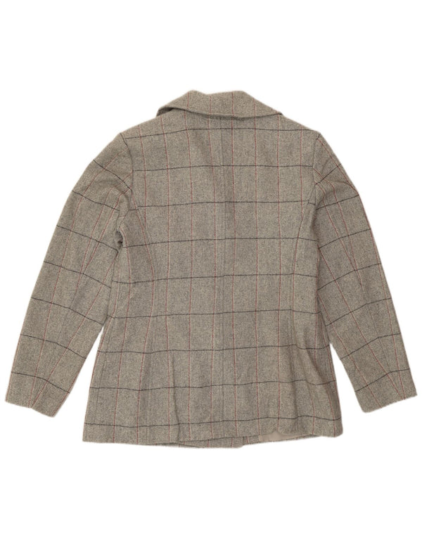 Marks & Spencer Womens Blazer Jacket UK 12 Medium Grey Check