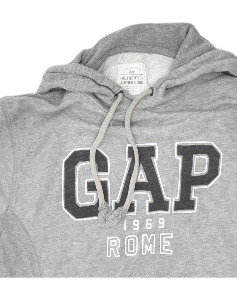 GAP Mens Rome Graphic Hoodie Jumper XS Grey Cotton | Vintage Gap | Thrift | Second-Hand Gap | Used Clothing | Messina Hembry 