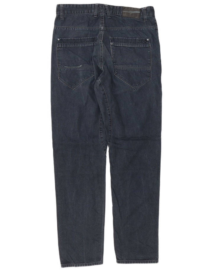 Fishbone Mens Straight Jeans W32 L31 Navy Blue