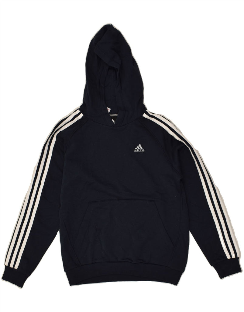 ADIDAS Boys Hoodie Jumper 11-12 Years Black Cotton | Vintage Adidas | Thrift | Second-Hand Adidas | Used Clothing | Messina Hembry 