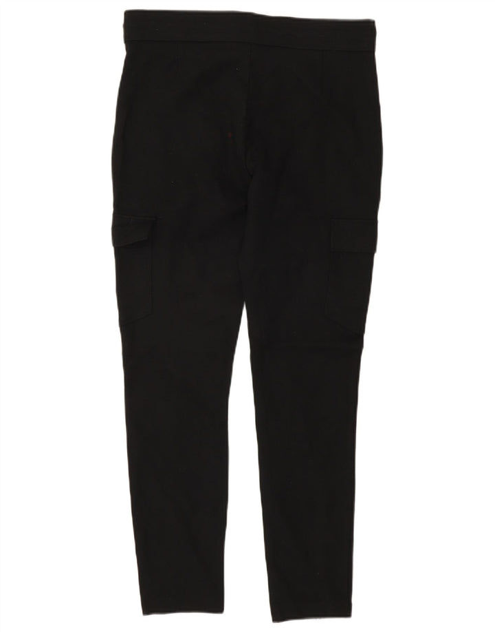 Zara Womens Slim Cargo Trousers Medium W26 L26 Black Viscose