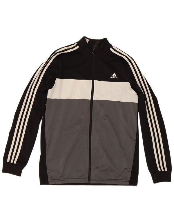 Adidas Boys Primegreen Tracksuit Top Jacket 15-16 Years Black Colourblock