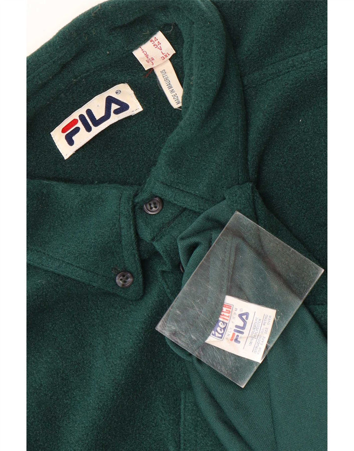 Fila Mens Fleece Shirt Large Green Polyester