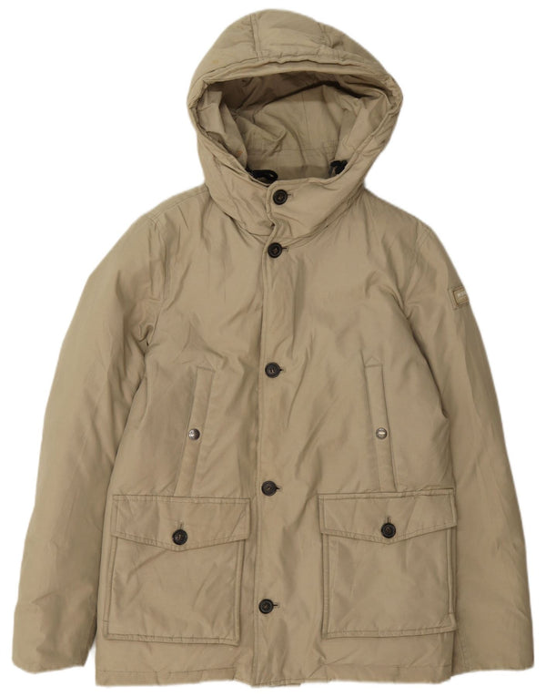 Woolrich Boys Hooded Padded Jacket 11-12 Years Beige Cotton