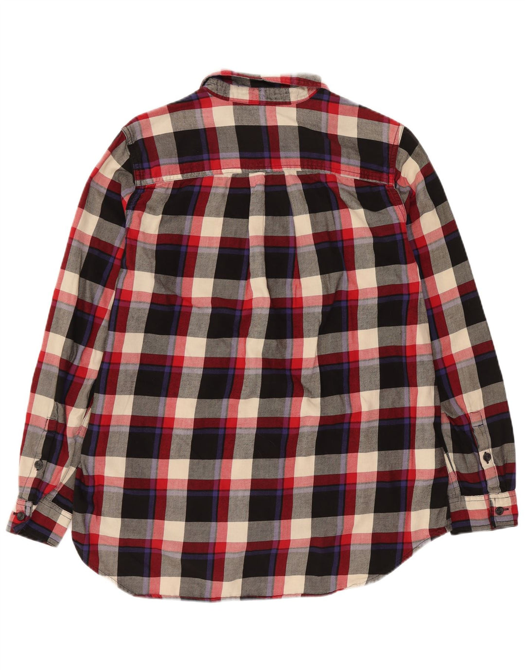 EDDIE BAUER Womens Flannel Shirt UK 14 Medium Multicoloured Plaid Cotton