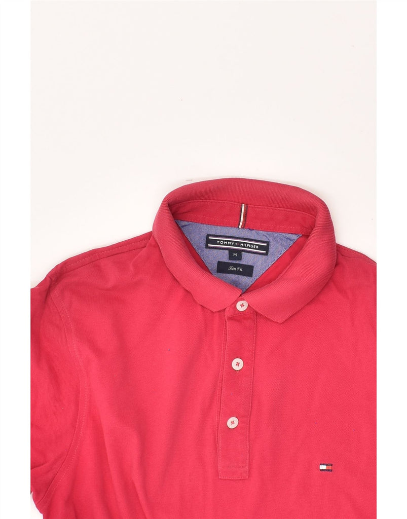 TOMMY HILFIGER Mens Slim Fit Polo Shirt Medium Pink Cotton | Vintage Tommy Hilfiger | Thrift | Second-Hand Tommy Hilfiger | Used Clothing | Messina Hembry 