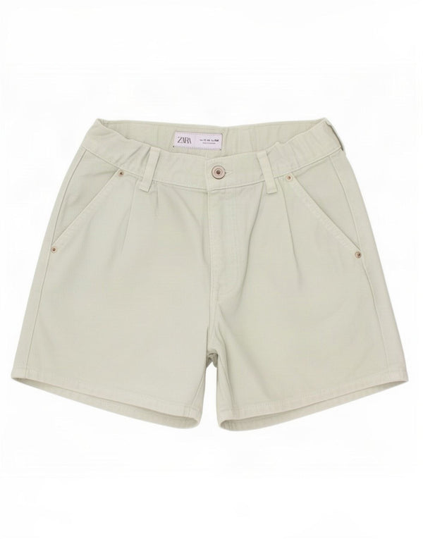 Zara Girls Pegged Denim Shorts 13-14 Years W26 Green