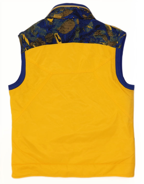 Fila Mens Ski Gilet UK 38 Medium Yellow Geometric Polyester Sports