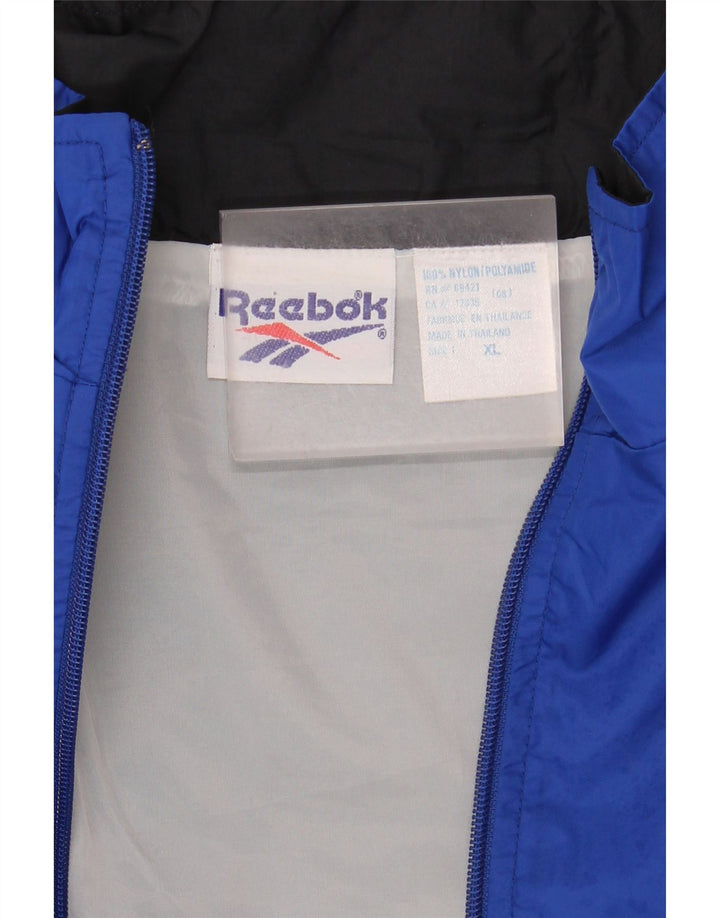 Reebok Womens Graphic Tracksuit Top Jacket UK 18 XL Navy Blue Nylon
