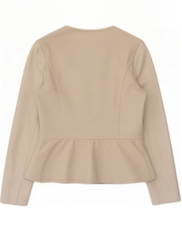 Falconeri Womens Leather Jacket UK 14 Large Beige