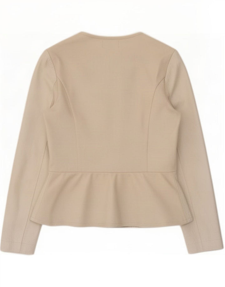 Falconeri Womens Leather Jacket UK 14 Large Beige