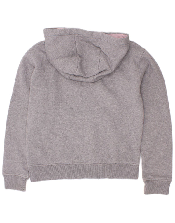 Jack Wills Girls Graphic Hoodie Jumper 8-9 Years Grey Cotton