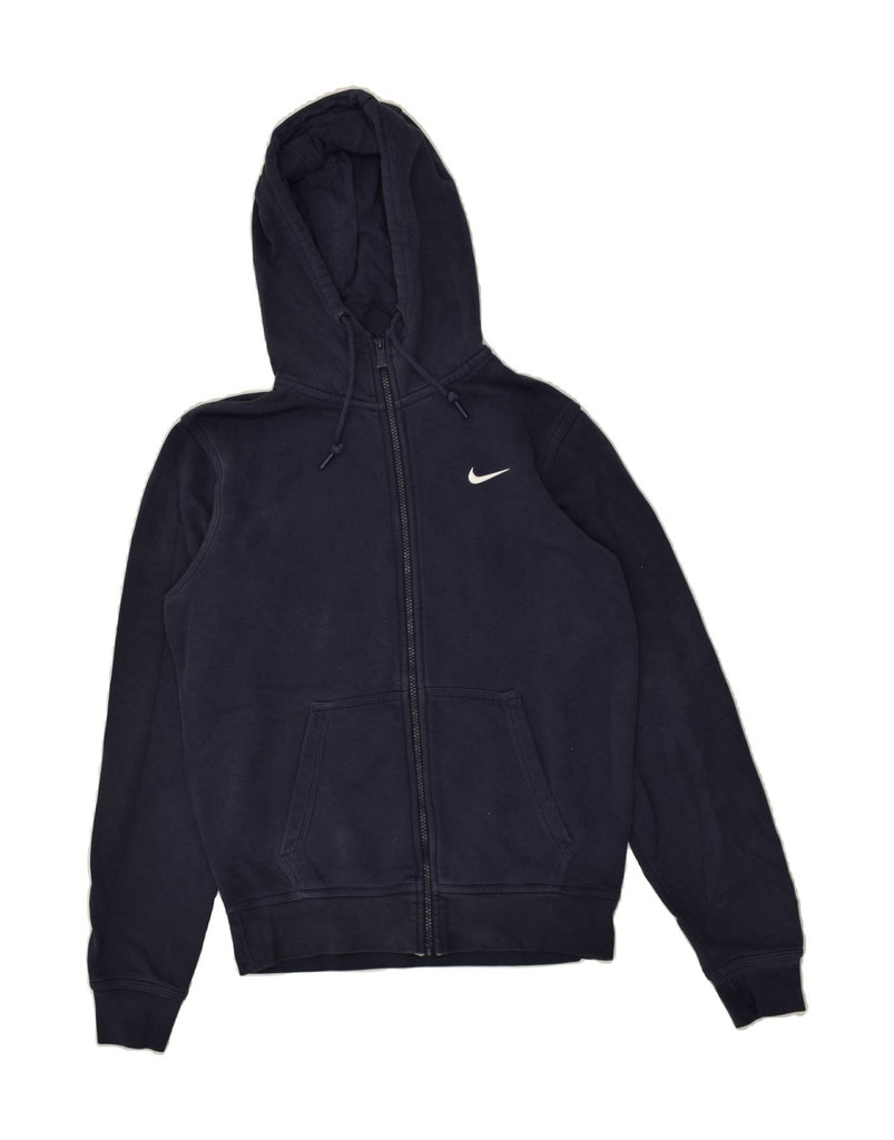 NIKE Mens Zip Hoodie Sweater Small Navy Blue Cotton | Vintage Nike | Thrift | Second-Hand Nike | Used Clothing | Messina Hembry 