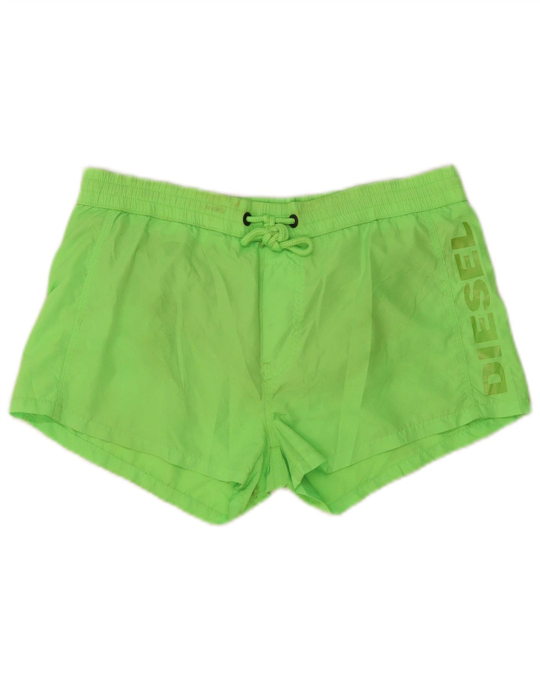 Diesel Mens Graphic Swimming Shorts Small  Green Polyester
