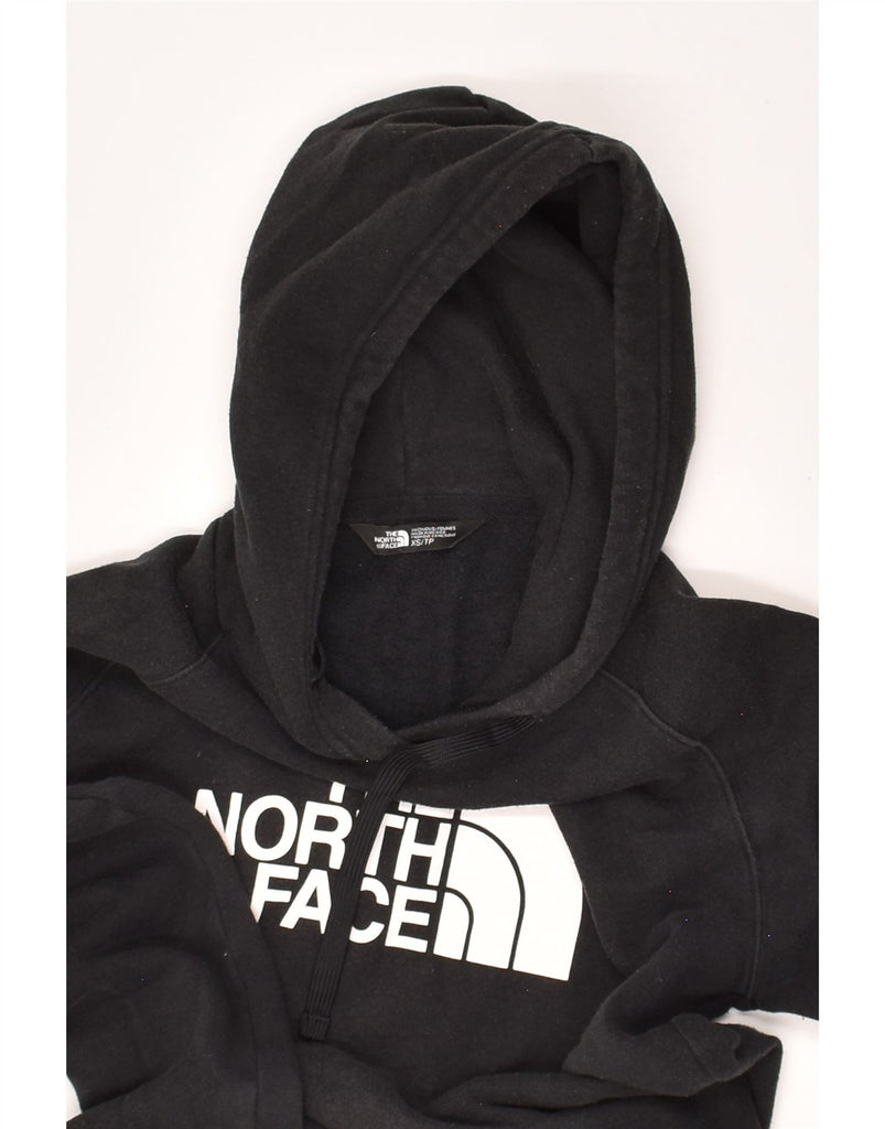 THE NORTH FACE Womens Graphic Hoodie Jumper UK 4 XS Black Cotton | Vintage The North Face | Thrift | Second-Hand The North Face | Used Clothing | Messina Hembry 