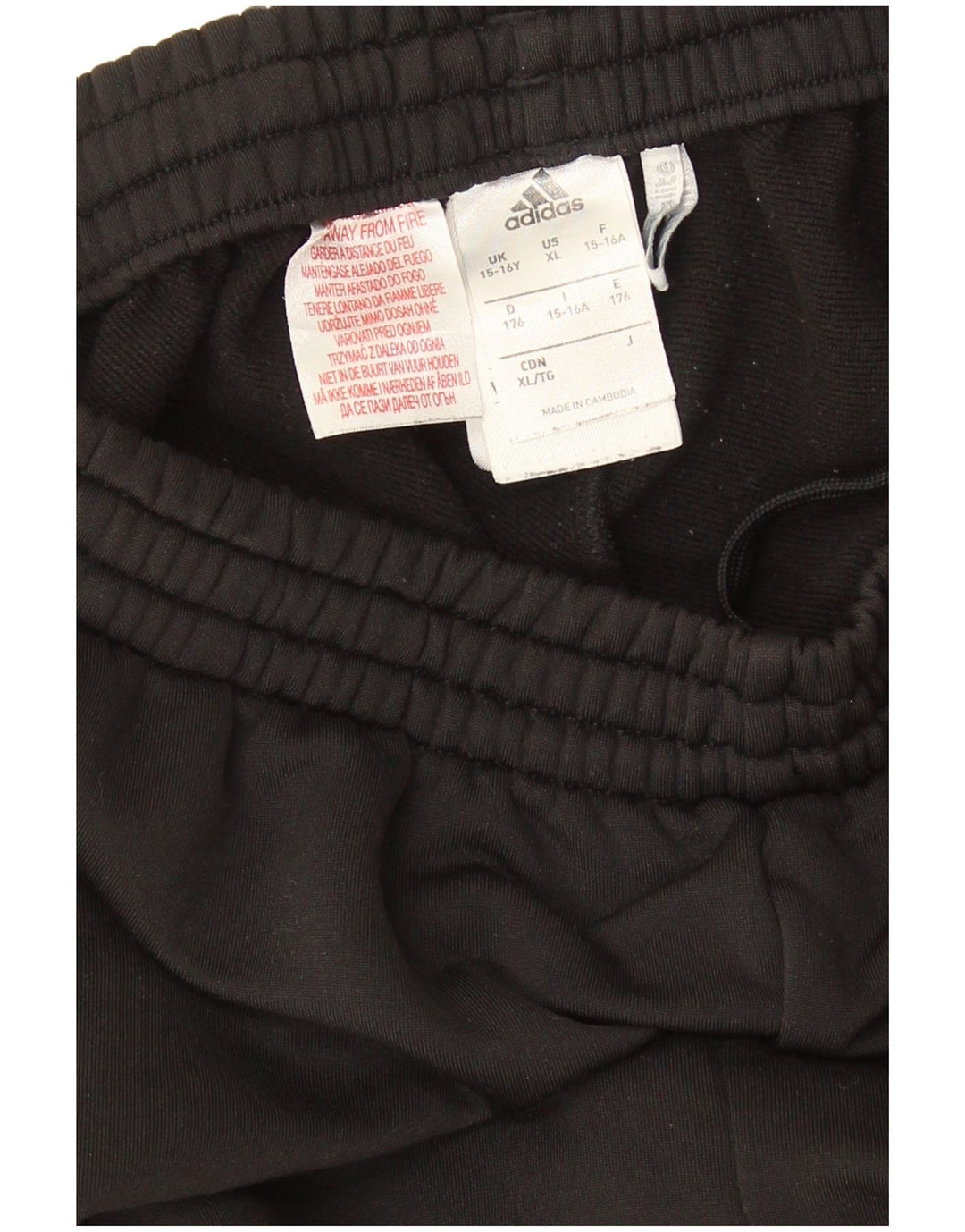 Adidas Boys Tracksuit Trousers 15-16 Years Black Polyester