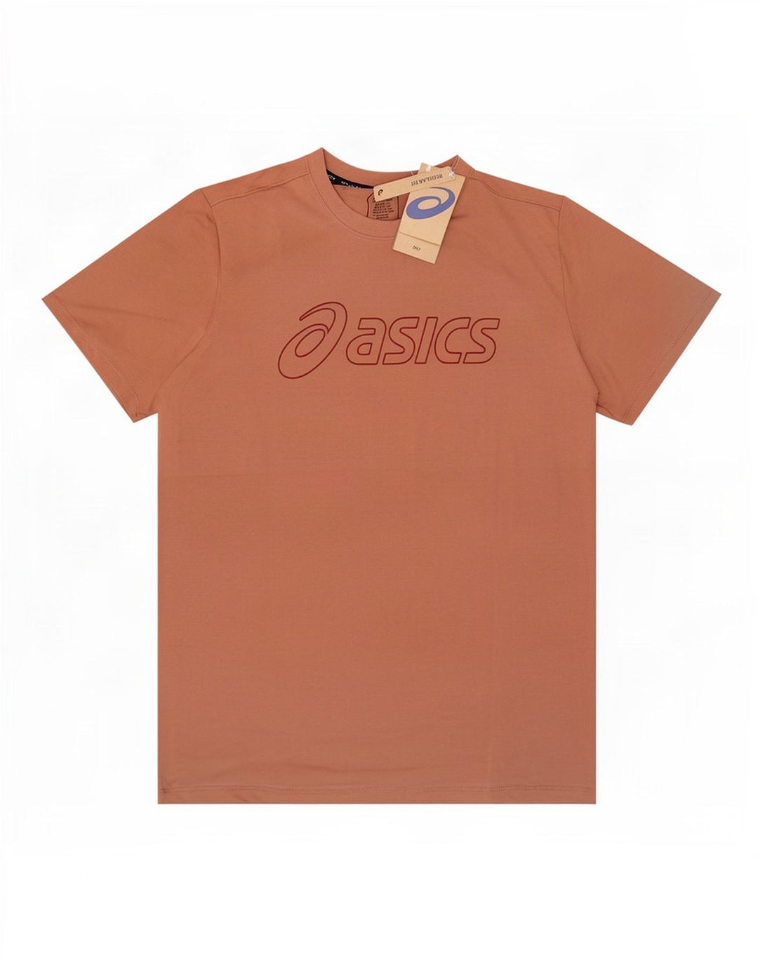 Asics Mens Graphic T-Shirt Top Large Brown Cotton