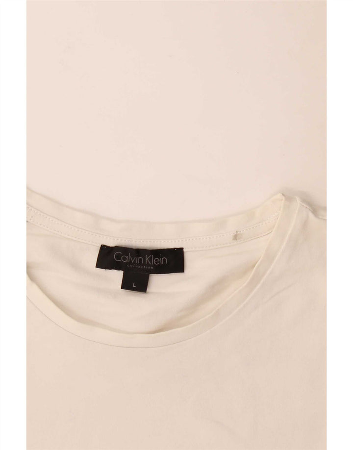 Calvin Klein Womens Graphic T-Shirt Top Large White