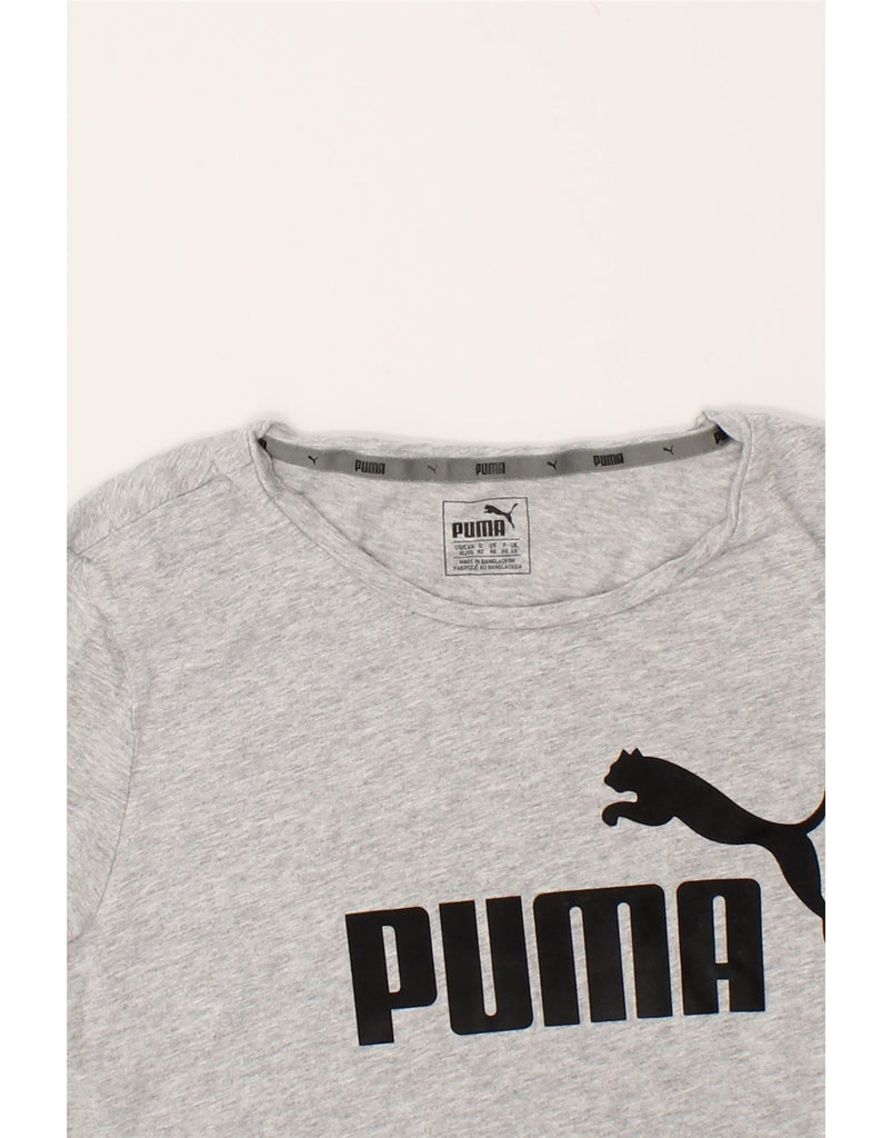 PUMA Womens Graphic T-Shirt Top UK 16 Large Grey Cotton | Vintage Puma | Thrift | Second-Hand Puma | Used Clothing | Messina Hembry 