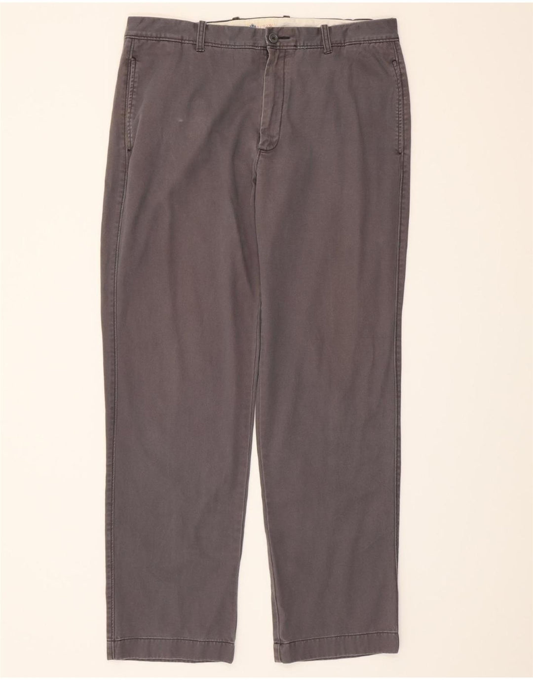 J. CREW Mens Straight Chino Trousers W35 L32 Grey Cotton Vintage J. Crew and Second-Hand J. Crew from Messina Hembry 