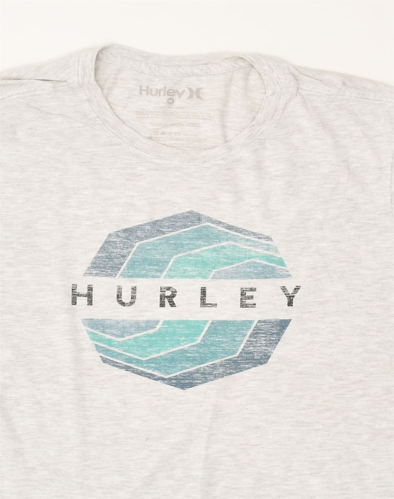 HURLEY Mens Graphic T-Shirt Top Medium Off White Cotton | Vintage Hurley | Thrift | Second-Hand Hurley | Used Clothing | Messina Hembry 