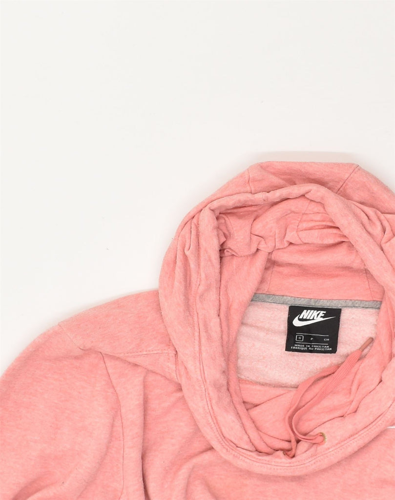 NIKE Womens Hoodie Jumper UK 10 Small Pink Cotton | Vintage Nike | Thrift | Second-Hand Nike | Used Clothing | Messina Hembry 