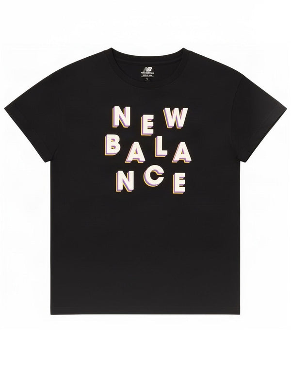 New Balance Mens Graphic T-Shirt Top Large Black Cotton