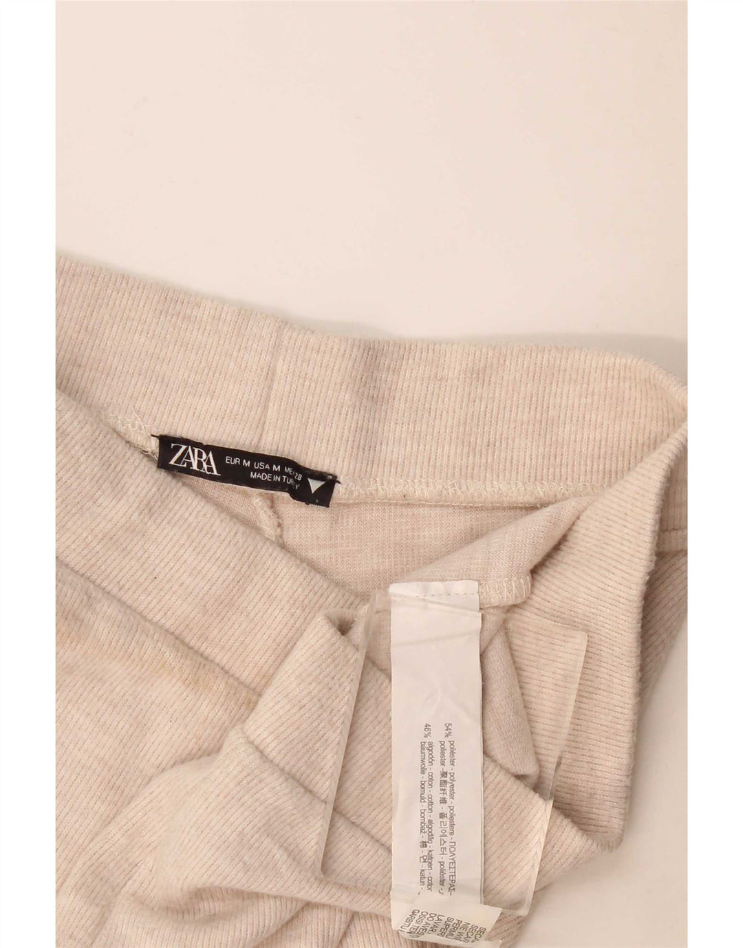 Zara Womens Tracksuit Trousers UK 12 Medium Beige Polyester
