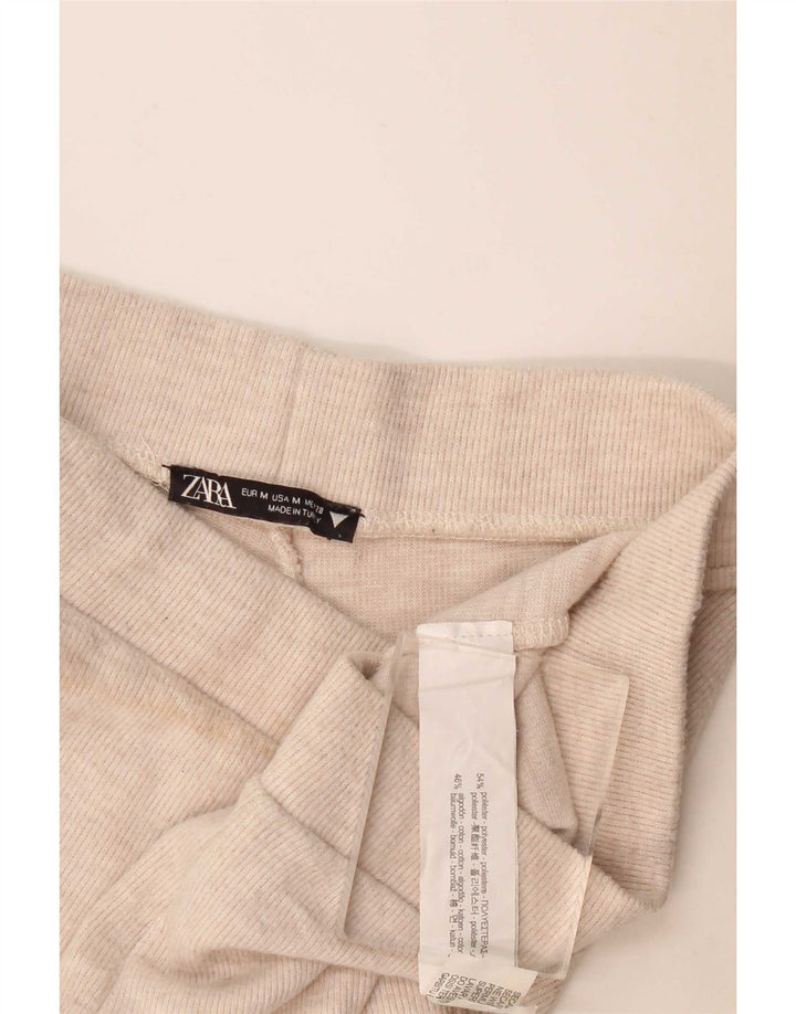 Zara Womens Tracksuit Trousers UK 12 Medium Beige Polyester