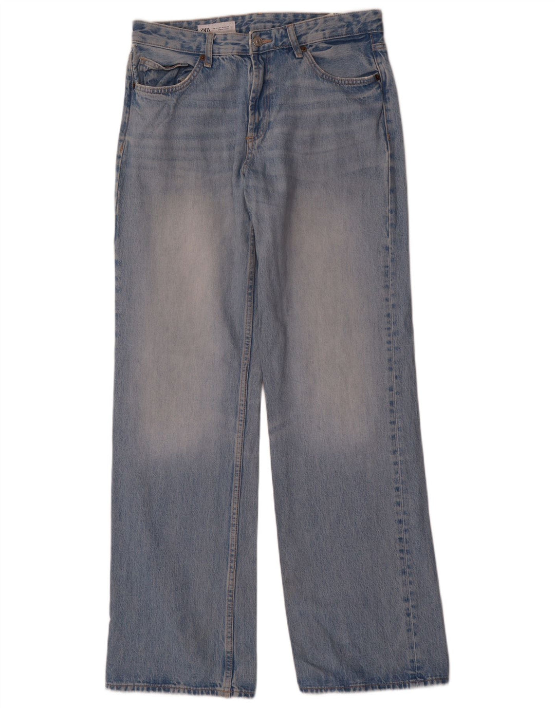 Zara Womens Straight Jeans EU 42 Large W32 L34 Blue Cotton