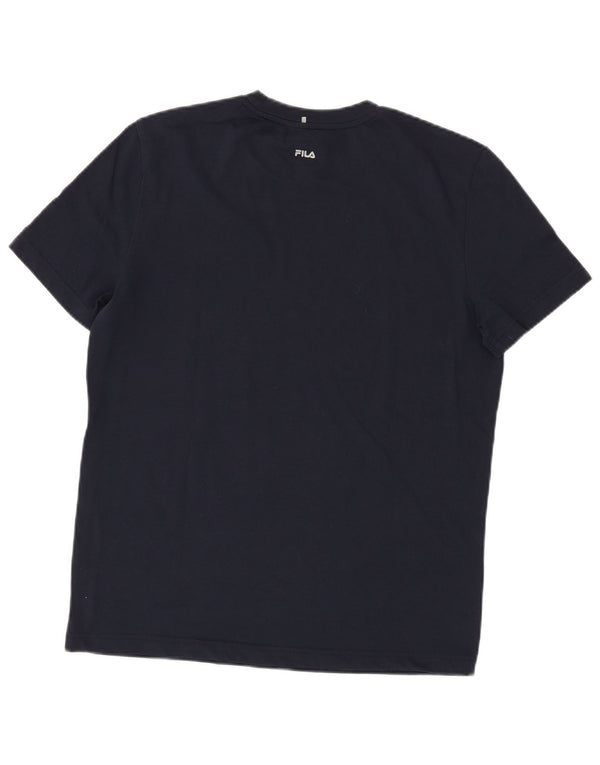 FILA Mens Graphic T-Shirt Top Small Navy Blue
