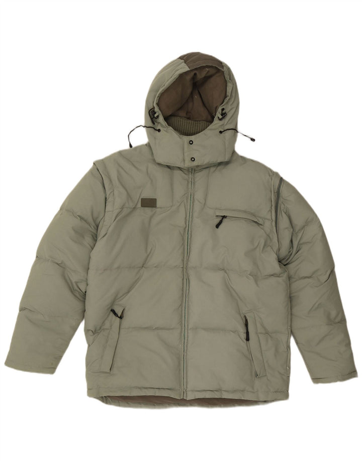Fila Mens Hooded Padded Jacket UK 40 Large Green