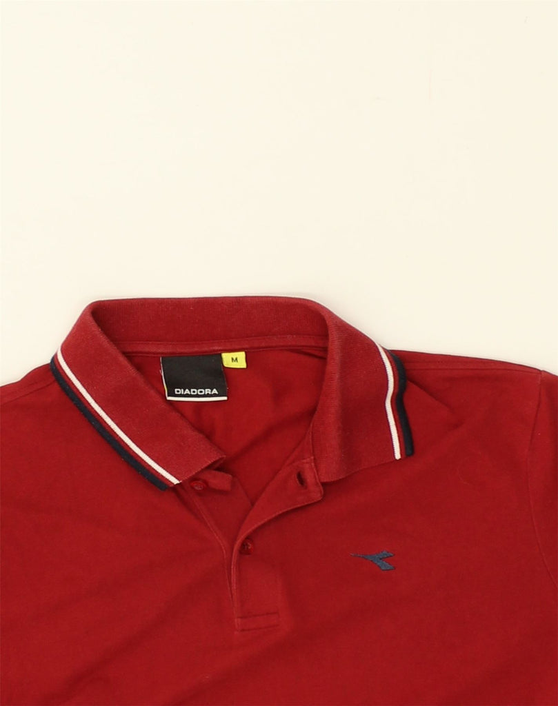 DIADORA Mens Polo Shirt Medium Red Cotton | Vintage Diadora | Thrift | Second-Hand Diadora | Used Clothing | Messina Hembry 