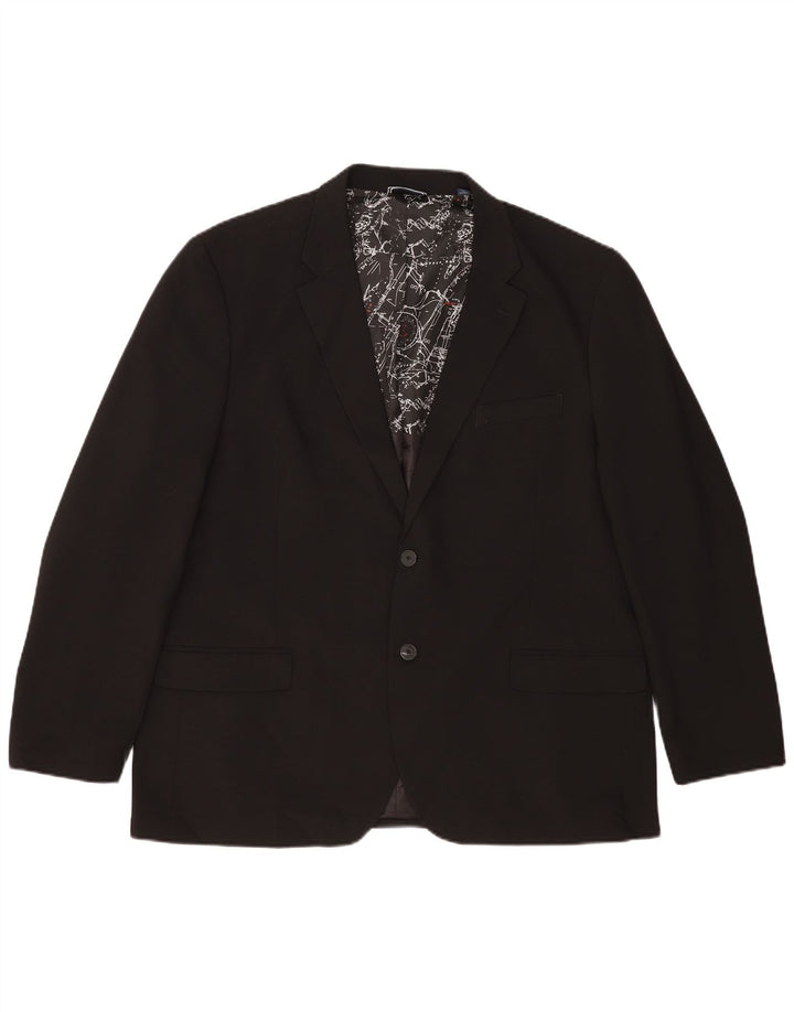 Nautica Mens 2 Button Blazer Jacket UK 48 4XL Black Polyester
