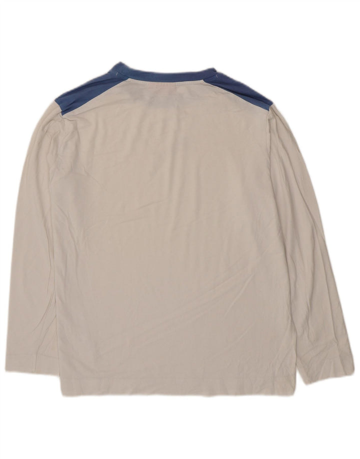 Puma Mens Graphic Top Long Sleeve Small White Colourblock