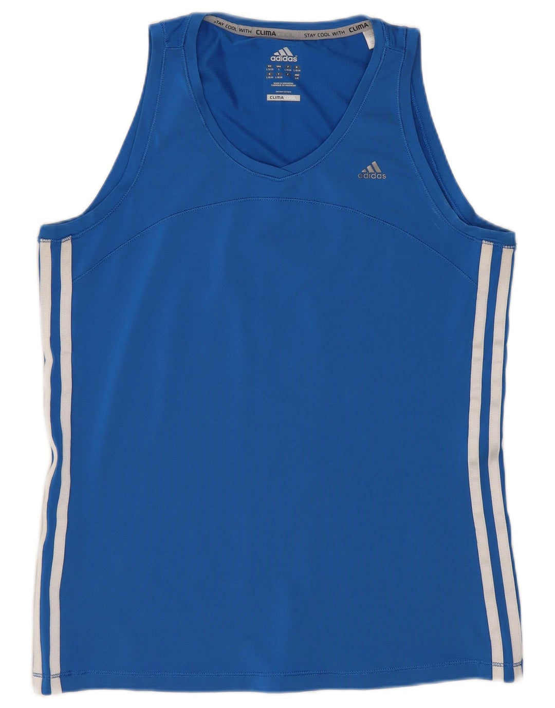 Adidas Womens Climacool Vest Top UK 16/18 Large Blue Polyester