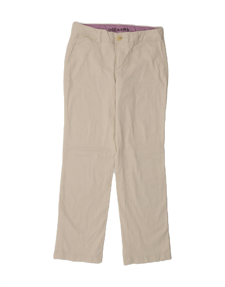 DOCKERS Womens Straight Chino Trousers US 6 Medium W28 L31 Off White Vintage Dockers and Second-Hand Dockers from Messina Hembry 