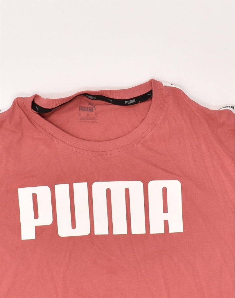 PUMA Mens Graphic T-Shirt Top XL Pink Cotton | Vintage Puma | Thrift | Second-Hand Puma | Used Clothing | Messina Hembry 